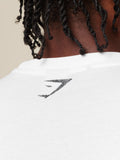Gymshark Faded Collegiate Graphic T-Shirt — White — 5