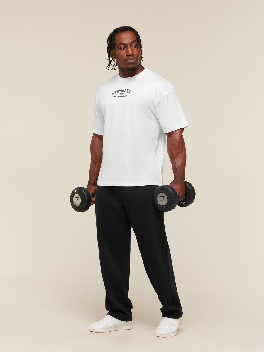 Gymshark Faded Collegiate Graphic T-Shirt — White — 6