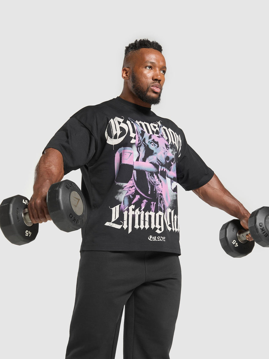 Gymshark Doberman Graphic T-Shirt — Black — 7