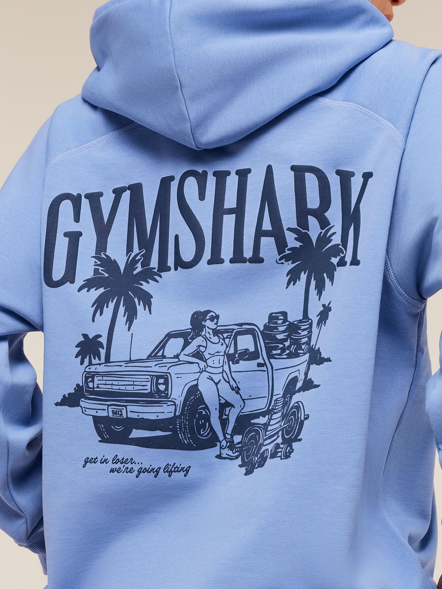 Gymshark Pick Up Truck Graphic Hoodie — Steady Purple — 6