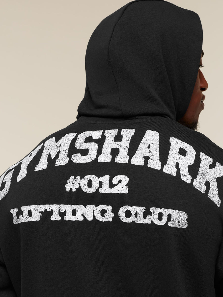 Gymshark Faded Collegiate Graphic Hoodie — Black — 5