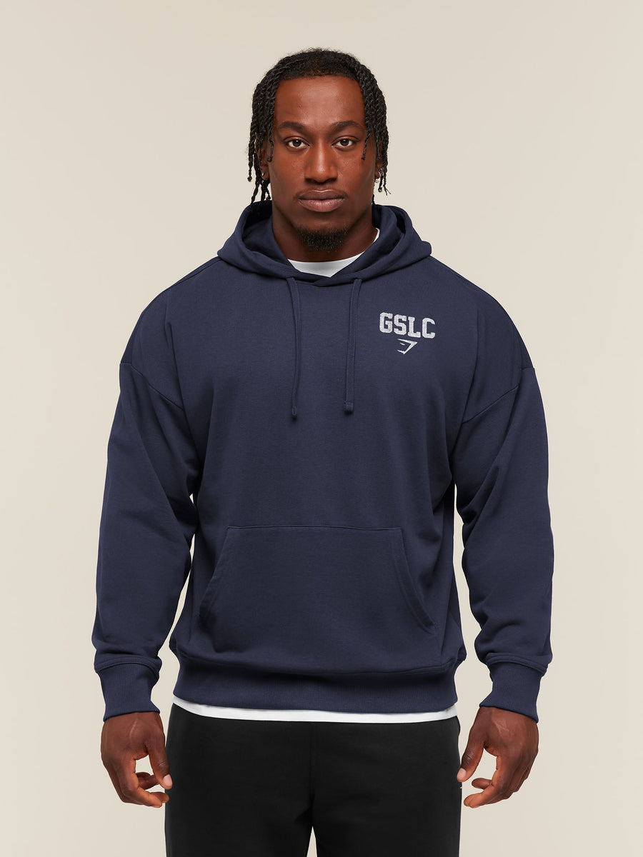 Gymshark Faded Collegiate Graphic Hoodie — Heavy Blue — 2