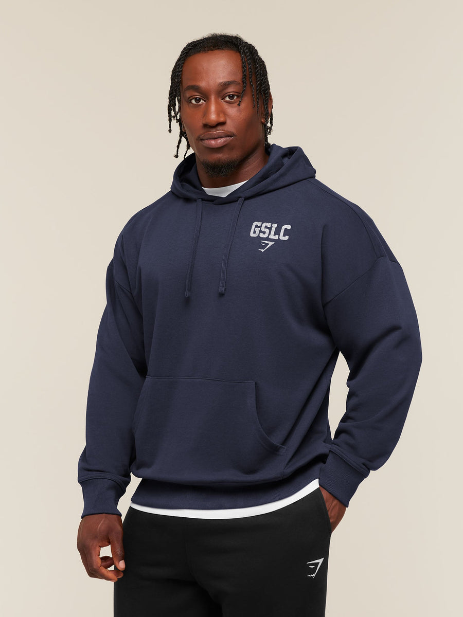 Gymshark Faded Collegiate Graphic Hoodie — Heavy Blue — 3
