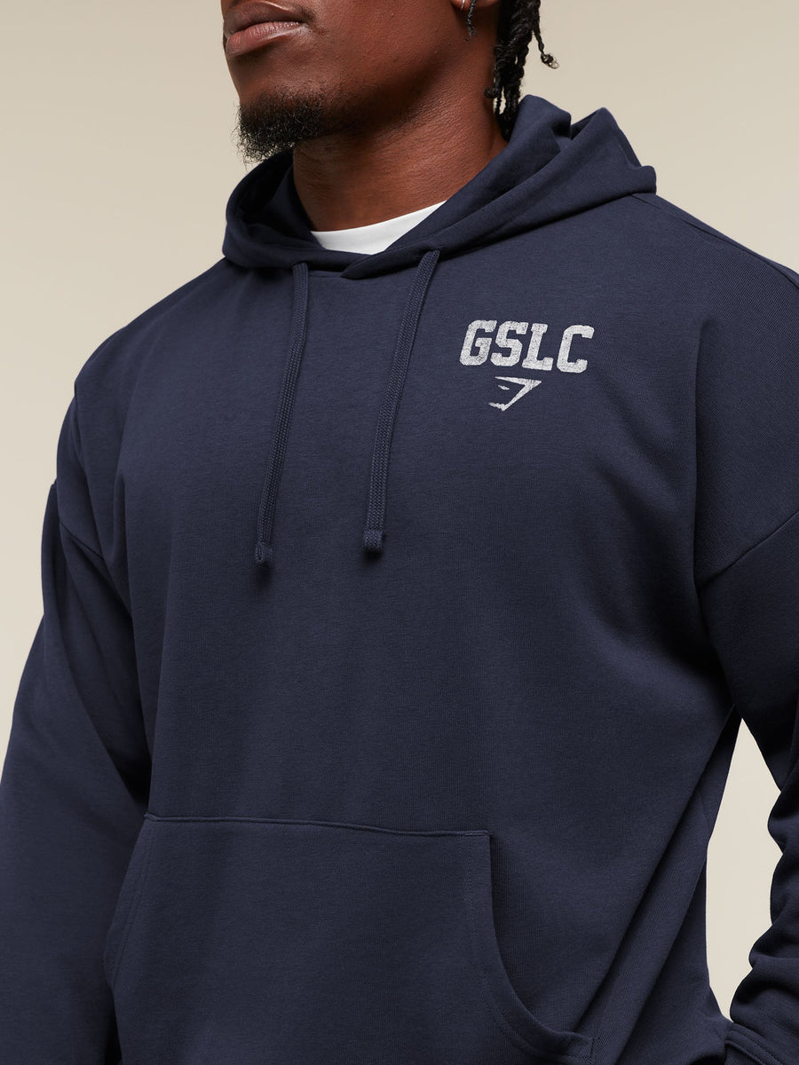 Gymshark Faded Collegiate Graphic Hoodie — Heavy Blue — 4