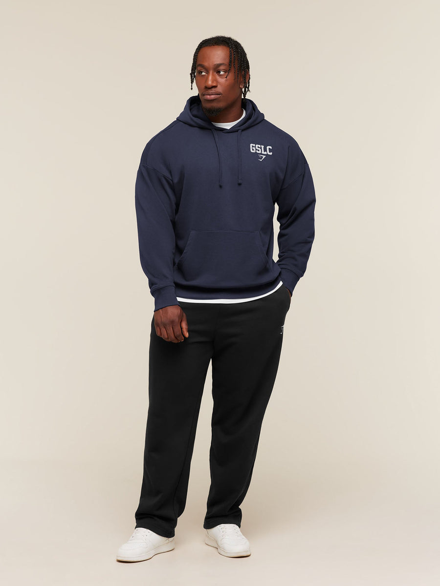 Gymshark Faded Collegiate Graphic Hoodie — Heavy Blue — 6