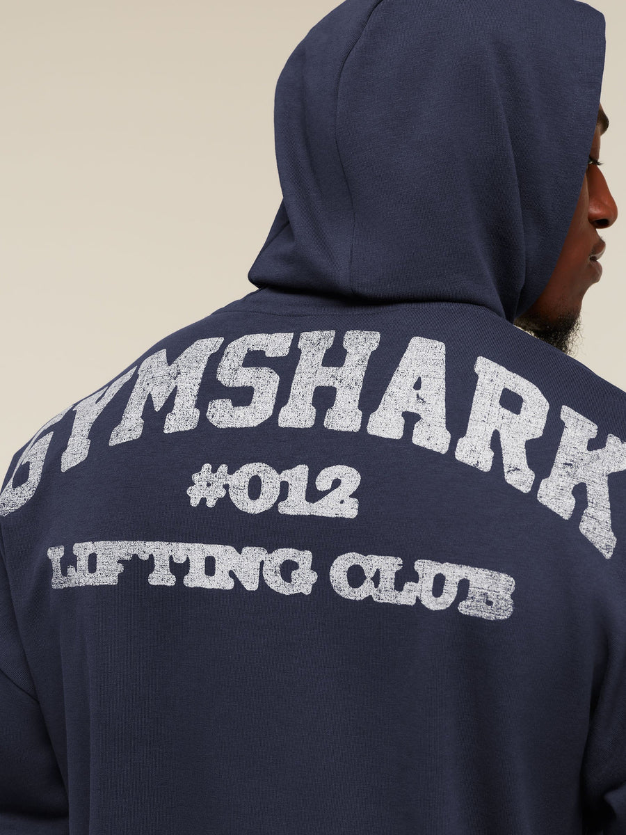 Gymshark Faded Collegiate Graphic Hoodie — Heavy Blue — 5