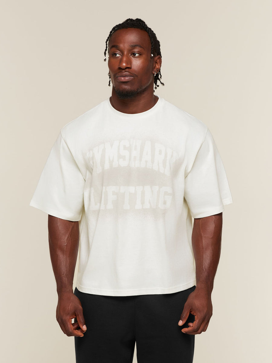 Gymshark Faded Lifting Graphic T-Shirt — Soft White — 1