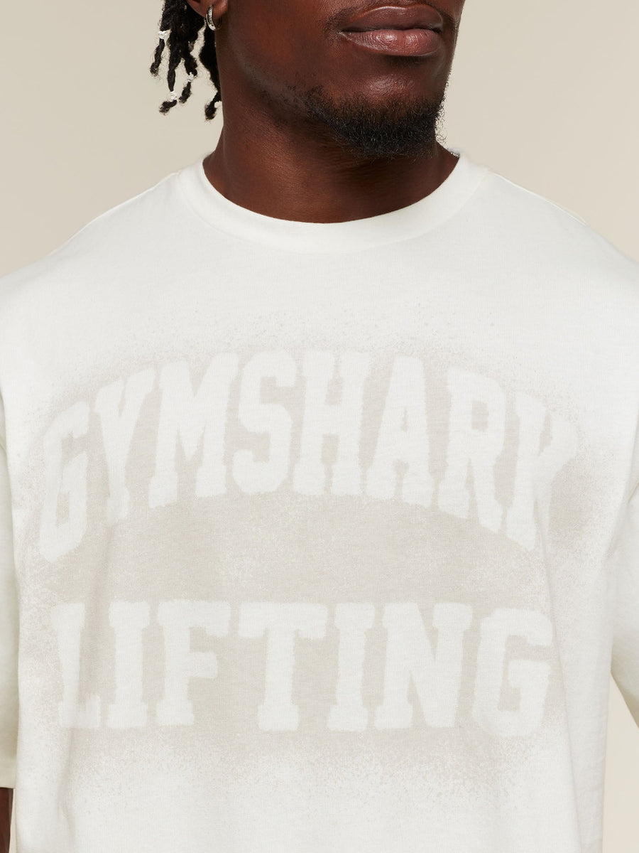 Gymshark Faded Lifting Graphic T-Shirt — Soft White — 5