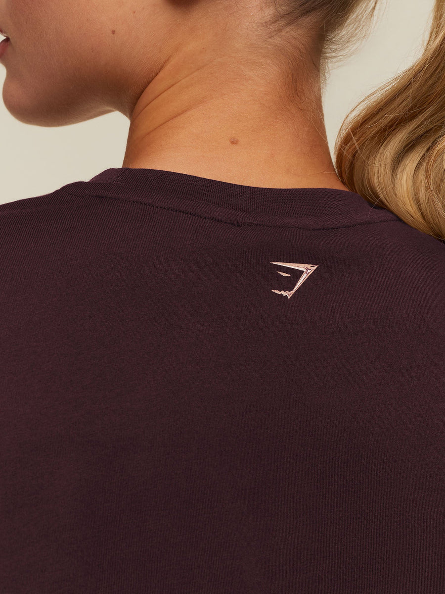 Gymshark Chrome Graphic Crop Top — Cherry Purple — 6