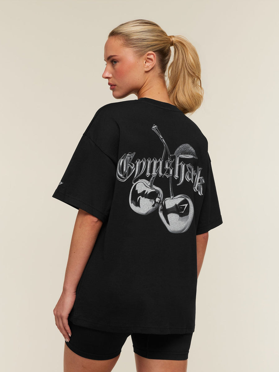Gymshark Chrome Graphic T-Shirt — Black — 2