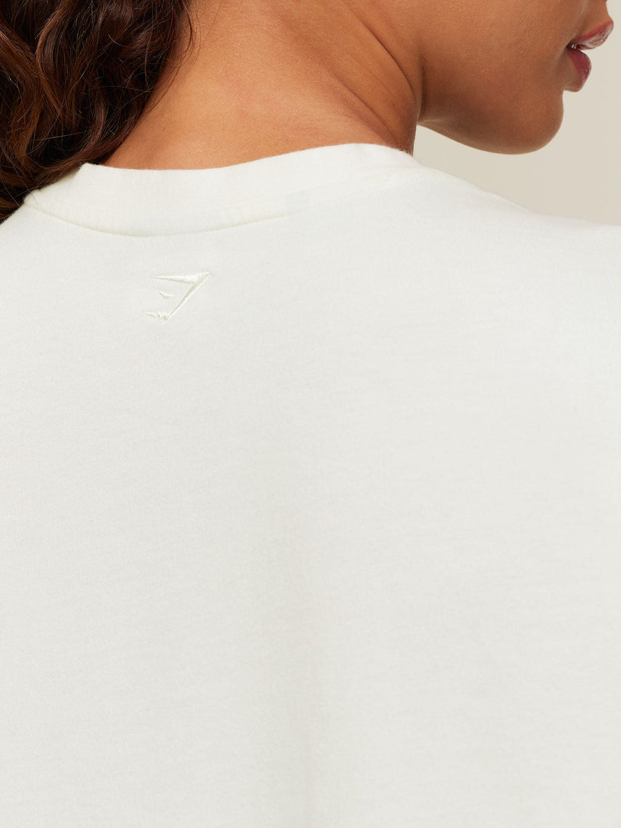 Gymshark Appliqué T-Shirt — Soft White/Wash — 6