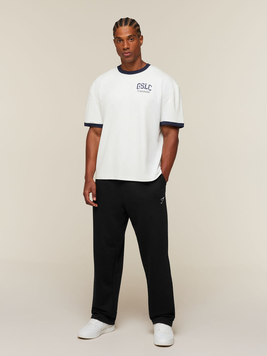 Gymshark GSLC Ringer T-Shirt — Soft White/Heavy Blue — 4