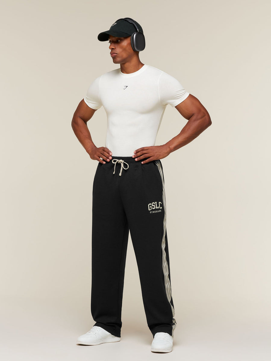 Gymshark GSLC Taped Straight Leg Track Pants — Black — 4