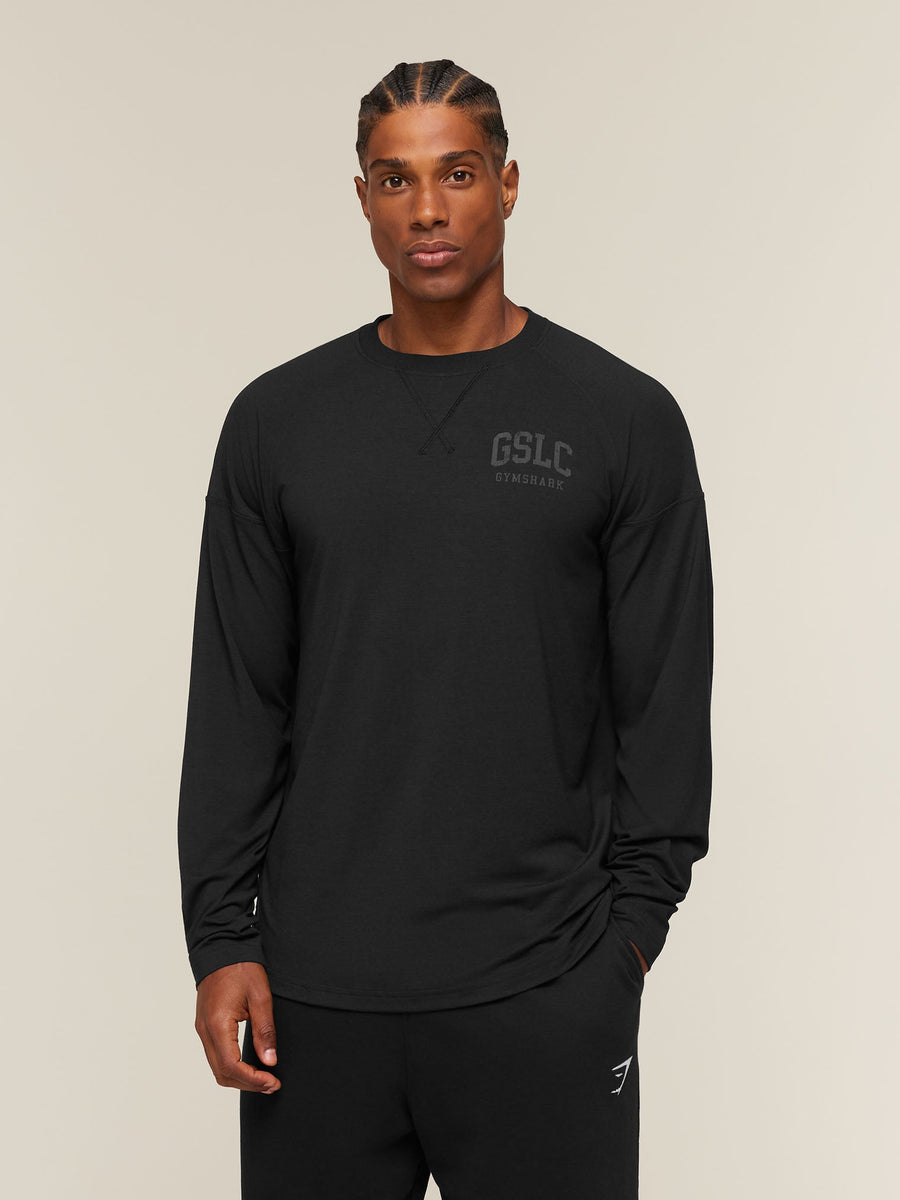 Gymshark GSLC Raglan Long Sleeve T-Shirt — Black — 1