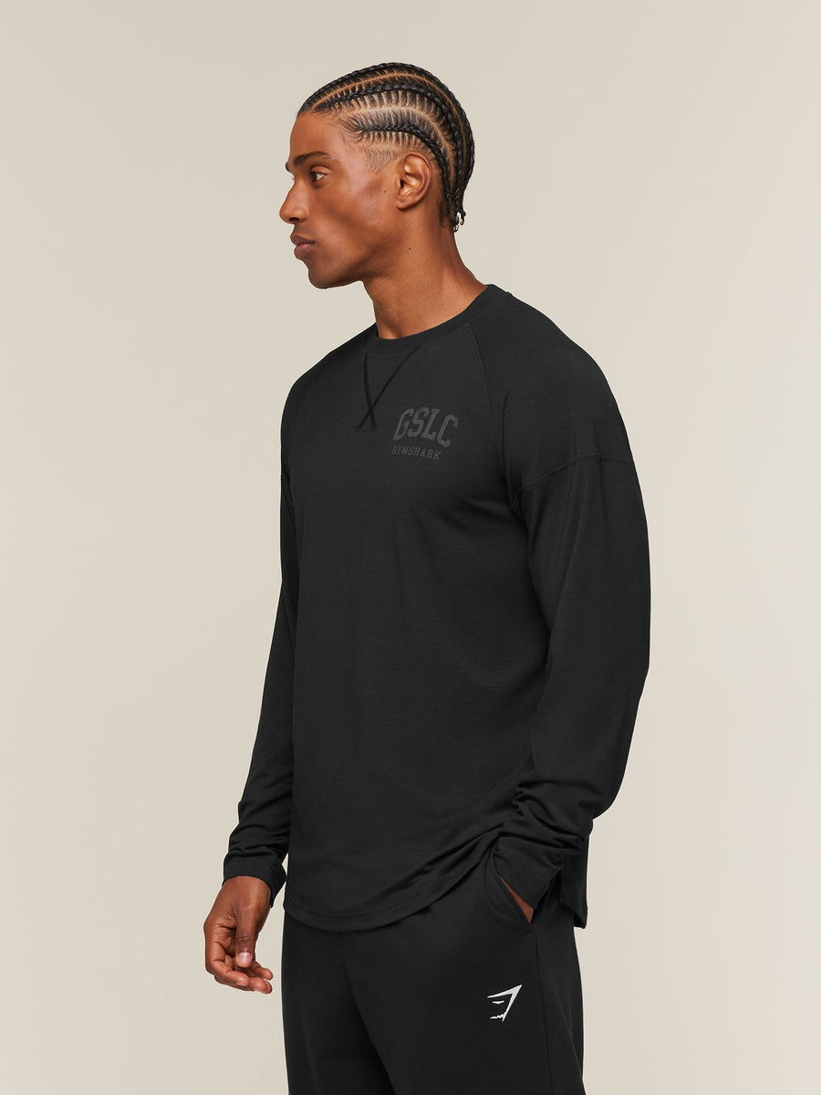 Gymshark GSLC Raglan Long Sleeve T-Shirt — Black — 3