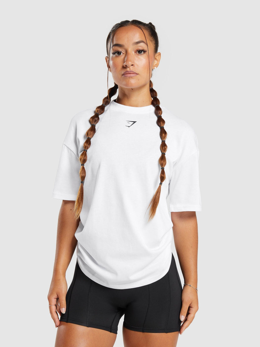 Gymshark GS Power Oversized T-Shirt — White — 2