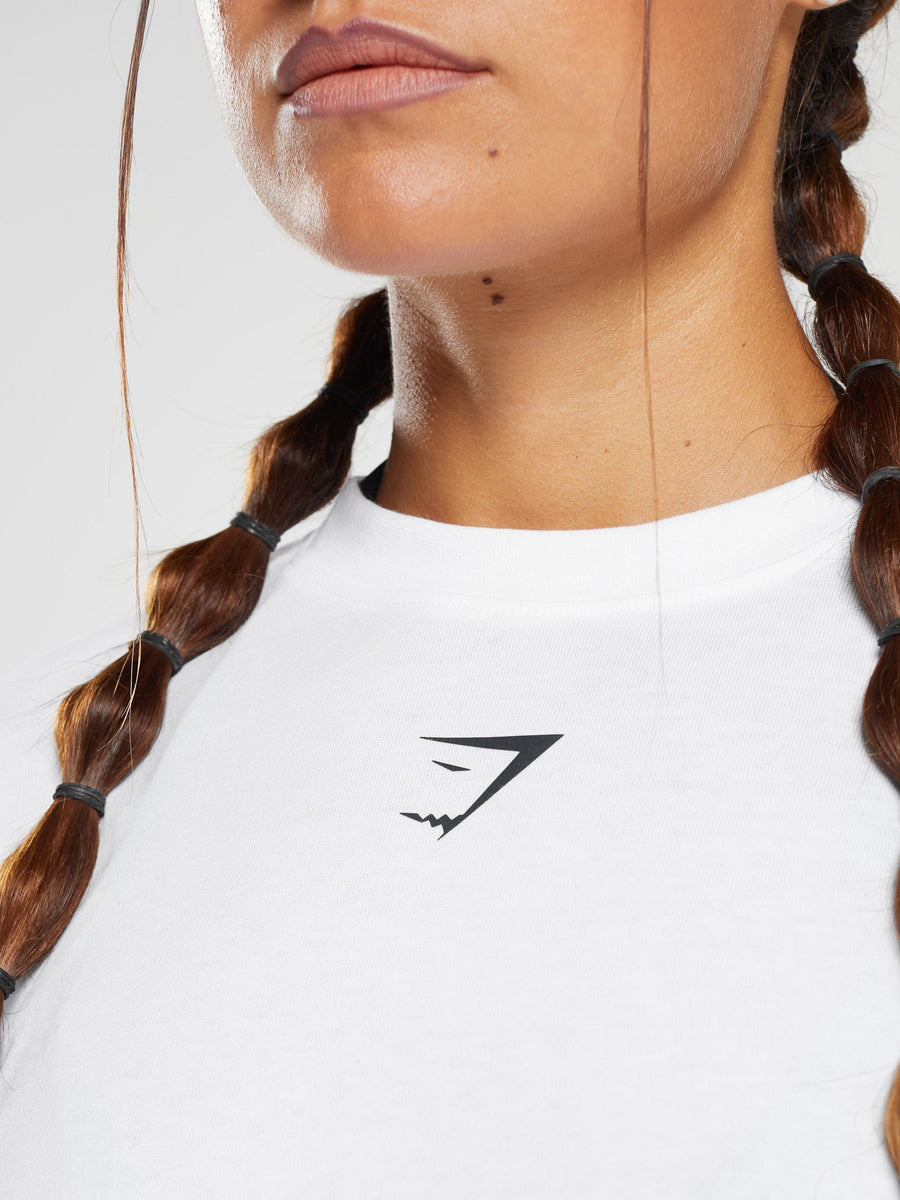 Gymshark GS Power Oversized T-Shirt — White — 5