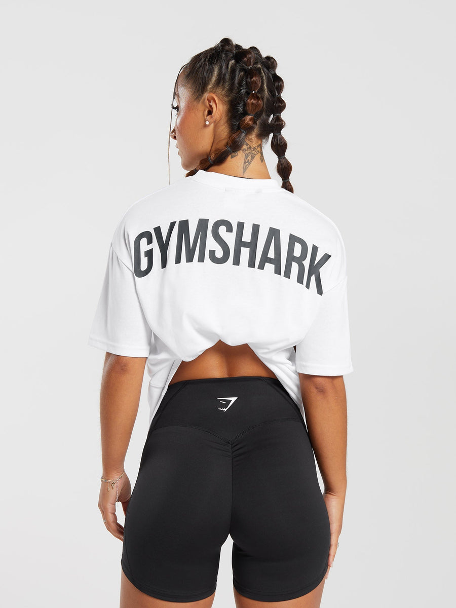 Gymshark GS Power Oversized T-Shirt — White — 3