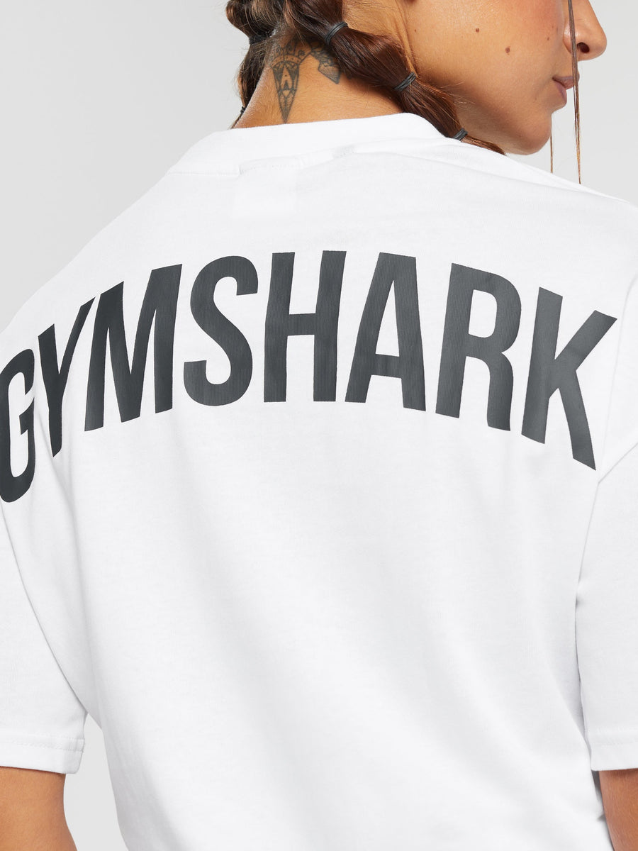 Gymshark GS Power Oversized T-Shirt — White — 6