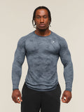 Gymshark Geo Seamless Long Sleeve T-Shirt — Shadow Blue/Tranquil Blue — 1