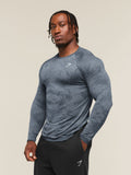 Gymshark Geo Seamless Long Sleeve T-Shirt — Shadow Blue/Tranquil Blue — 4