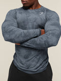 Gymshark Geo Seamless Long Sleeve T-Shirt — Shadow Blue/Tranquil Blue — 5