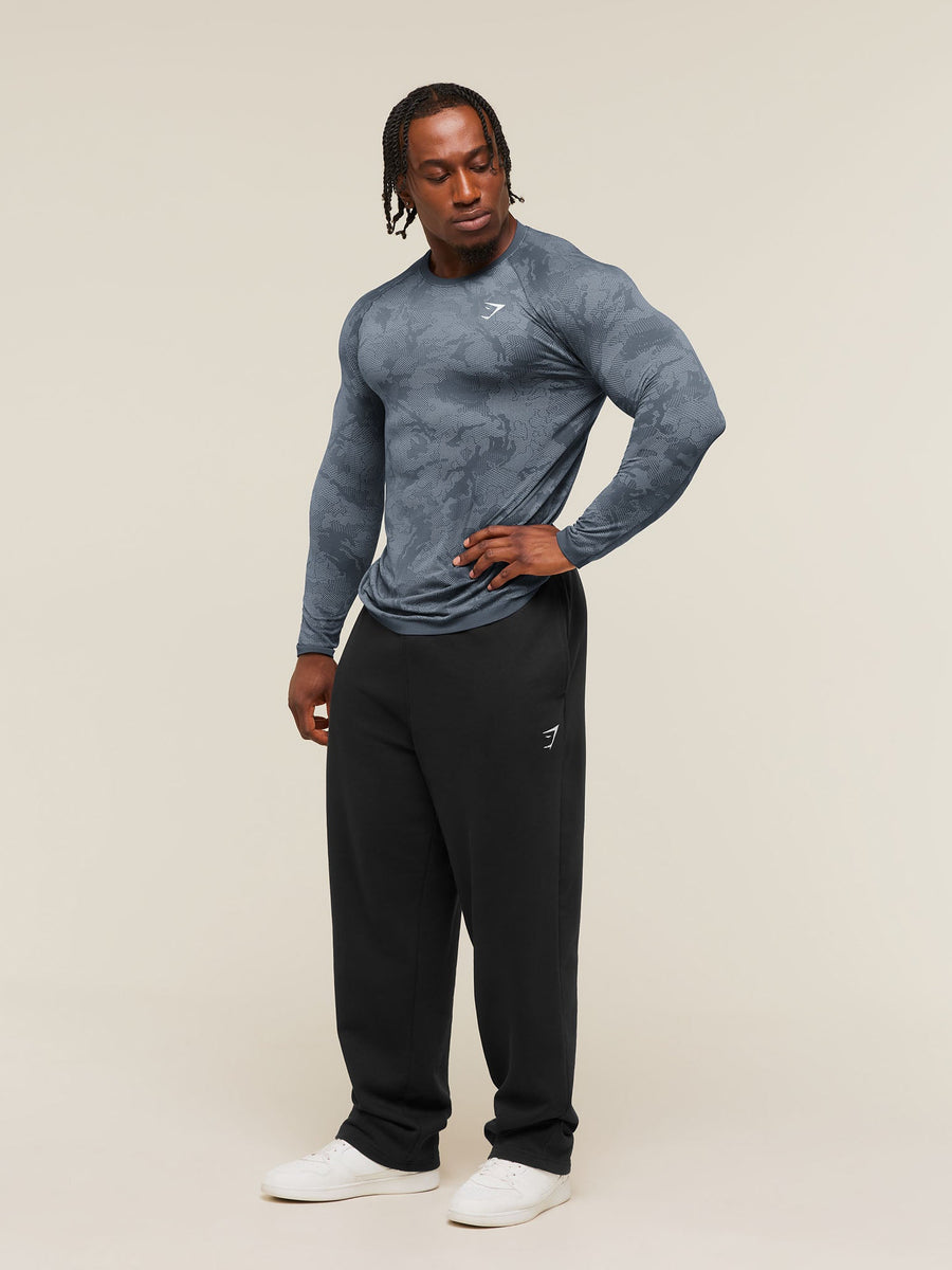 Gymshark Geo Seamless Long Sleeve T-Shirt — Shadow Blue/Tranquil Blue — 3