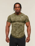 Gymshark Geo Seamless T-Shirt — Canvas Green/Chalk Beige — 1