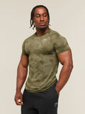 Gymshark Geo Seamless T-Shirt — Canvas Green/Chalk Beige — 3
