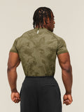 Gymshark Geo Seamless T-Shirt — Canvas Green/Chalk Beige — 2