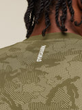 Gymshark Geo Seamless T-Shirt — Canvas Green/Chalk Beige — 5