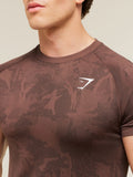 Gymshark Geo Seamless T-Shirt — Espresso Brown/Black — 4