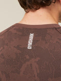 Gymshark Geo Seamless T-Shirt — Espresso Brown/Black — 5