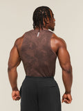 Gymshark Geo Seamless Tank — Espresso Brown/Black — 2
