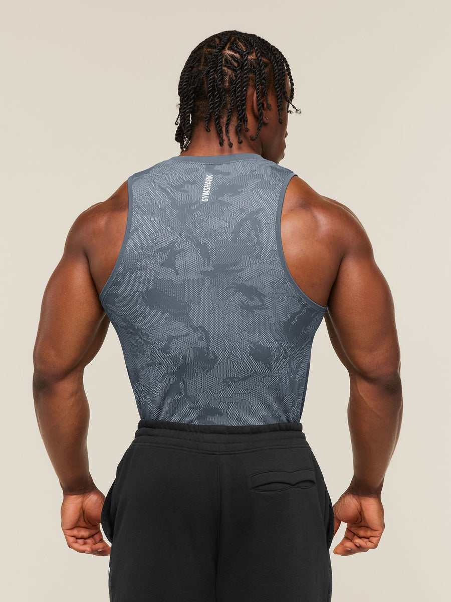 Gymshark Geo Seamless Tank — Shadow Blue/Tranquil Blue — 2