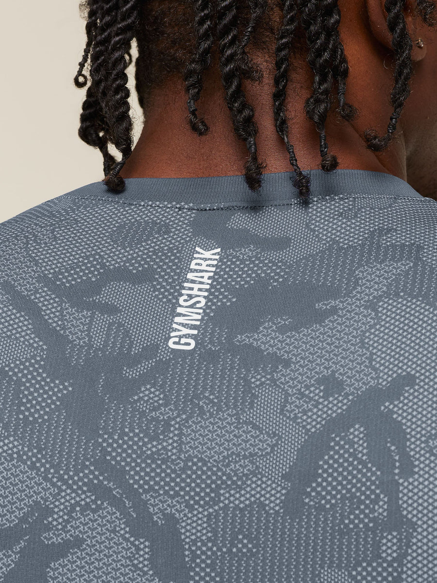 Gymshark Geo Seamless Tank — Shadow Blue/Tranquil Blue — 6