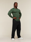 Gymshark Geo Seamless Long Sleeve T-Shirt — Earth Green/Force Green — 4