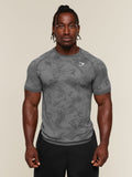 Gymshark Geo Seamless T-Shirt — Dark Grey/Mist Grey — 1