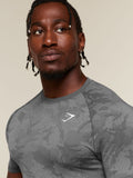 Gymshark Geo Seamless T-Shirt — Dark Grey/Mist Grey — 5