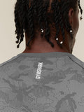 Gymshark Geo Seamless T-Shirt — Dark Grey/Mist Grey — 6