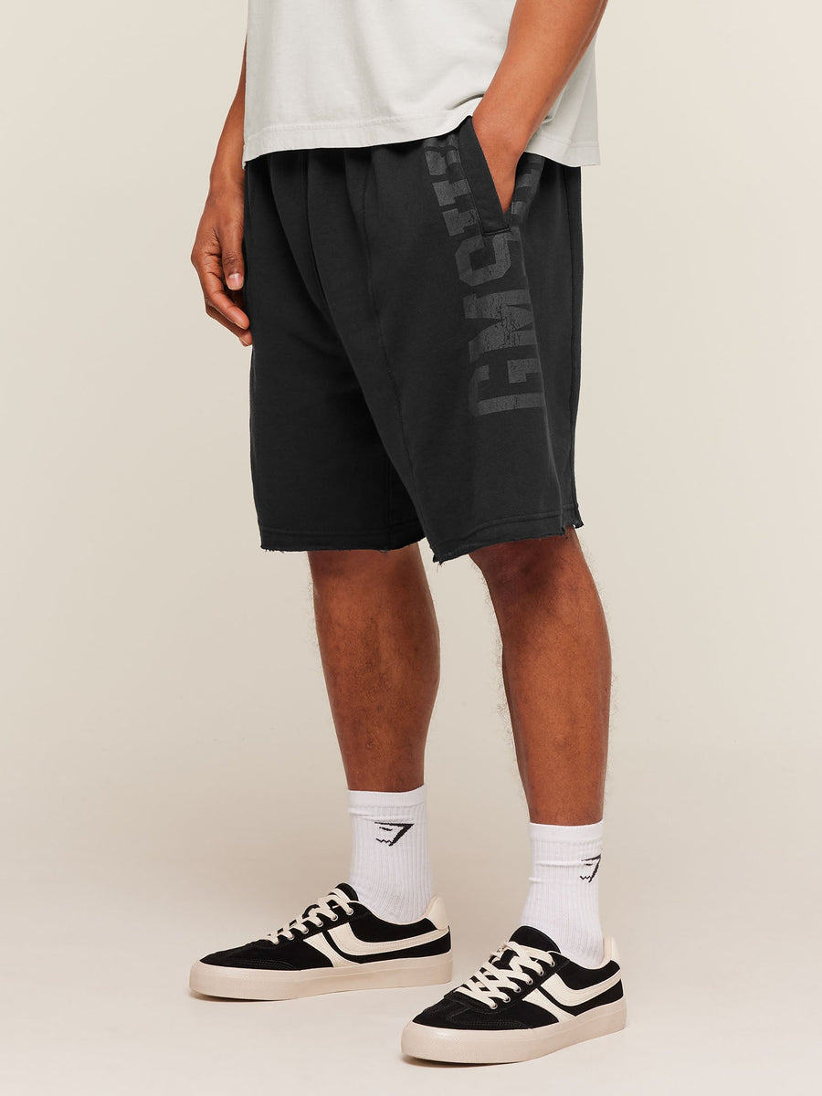 Gymshark Accent Graphic Sweat Shorts — Black — 4