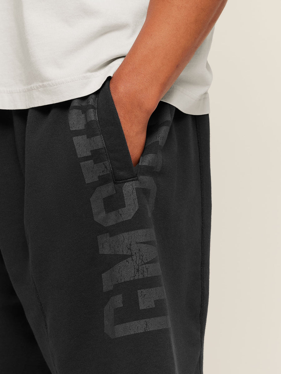 Gymshark Accent Graphic Sweat Shorts — Black — 6