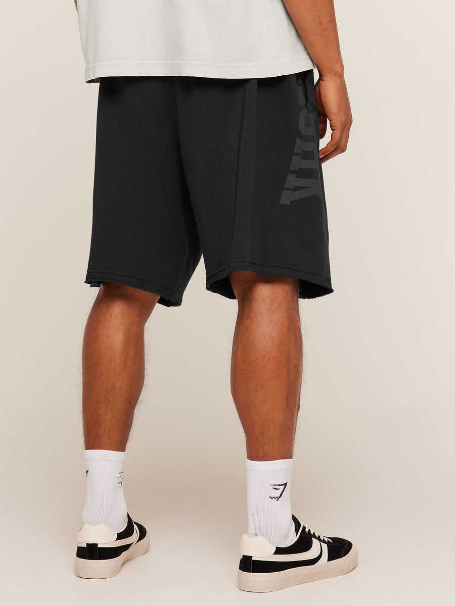 Gymshark Accent Graphic Sweat Shorts — Black — 3