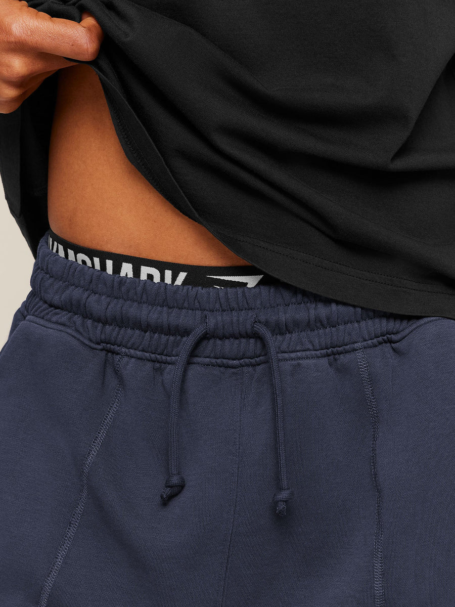 Gymshark Accent Graphic Sweat Shorts — Heavy Blue — 6