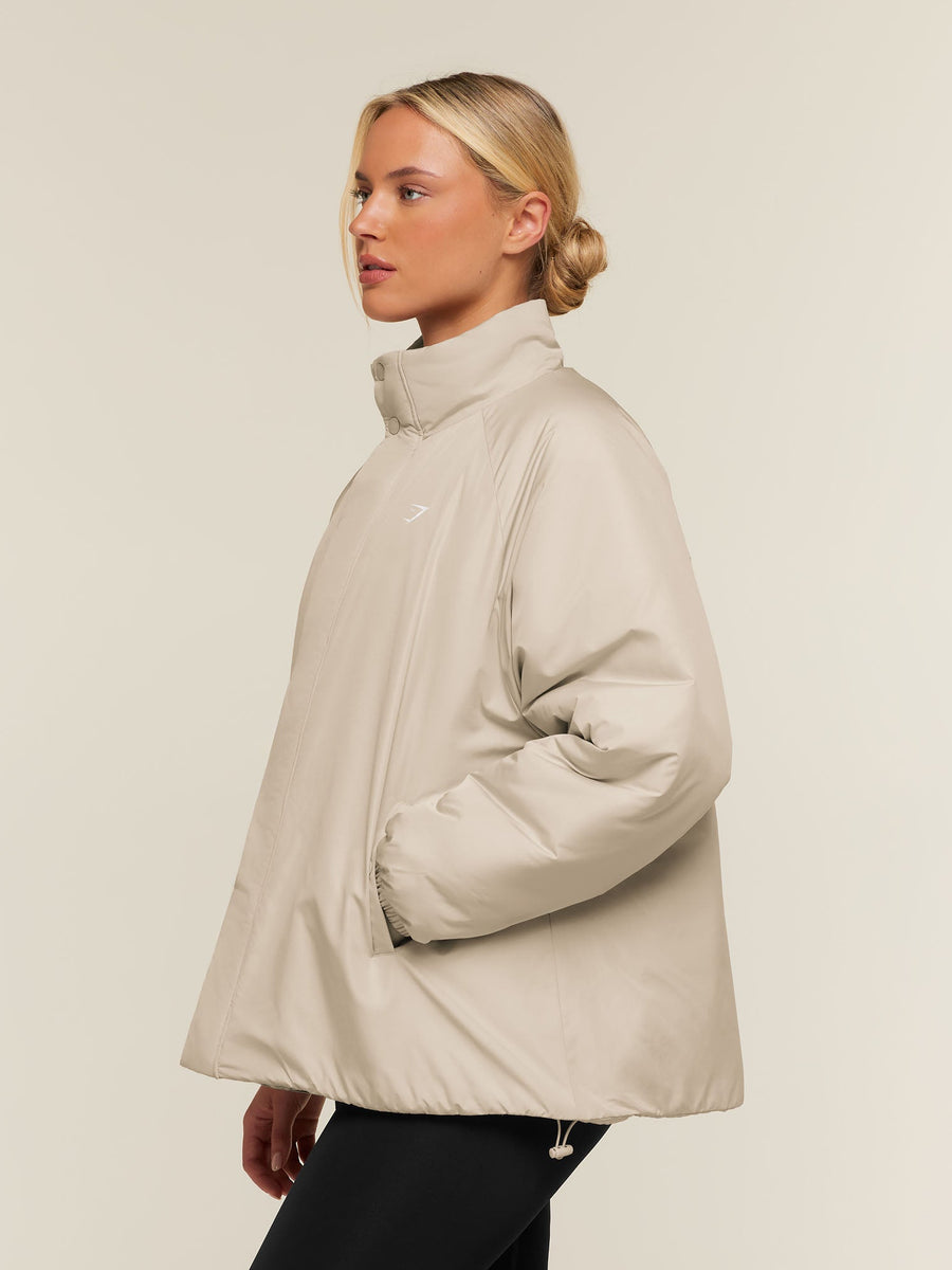 Gymshark Oversized Puffer Jacket — Chalk Beige — 3