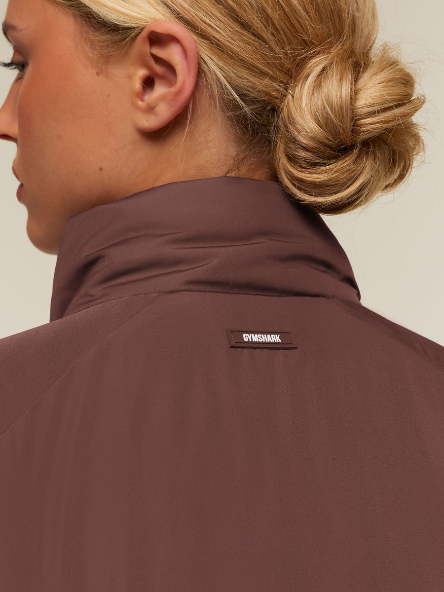 Gymshark Oversized Puffer Jacket — Espresso Brown — 8