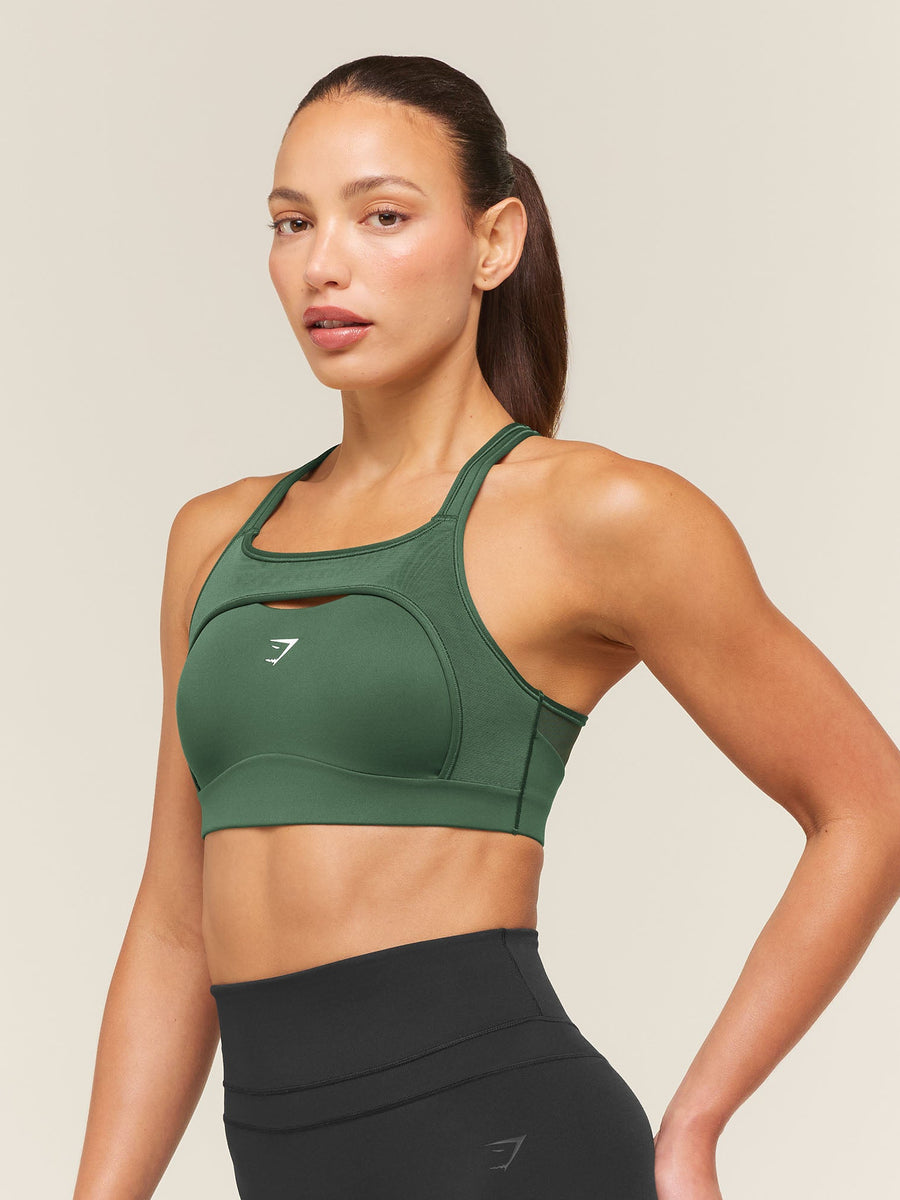 Gymshark Alpha High Support Sports Bra — Earth Green — 3