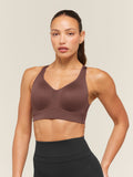 Gymshark High Support V-Neck Sports Bra — Espresso Brown — 1