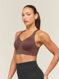 Gymshark High Support V-Neck Sports Bra — Espresso Brown — 3