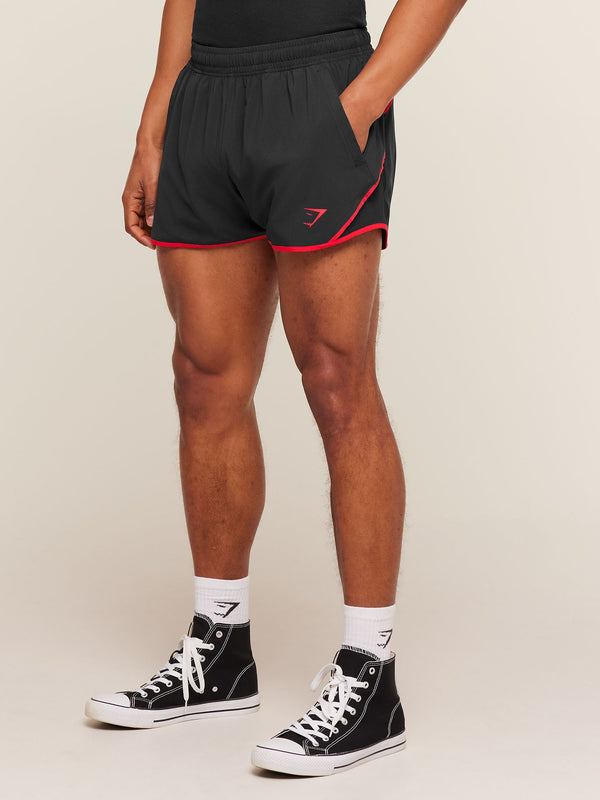 Gymshark Accent Conditioning Shorts — Black/Conditioning Red